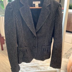 White House Black Market Size 6 Wool Textured Blazer